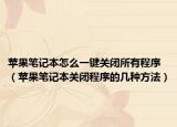 苹果笔记本怎么一键关闭所有程序（苹果笔记本关闭程序的几种方法）