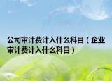 公司审计费计入什么科目（企业审计费计入什么科目）