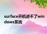 surface开机进不了windows系统