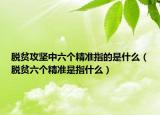 脱贫攻坚中六个精准指的是什么（脱贫六个精准是指什么）