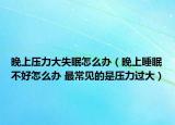 晚上压力大失眠怎么办（晚上睡眠不好怎么办 最常见的是压力过大）