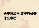 长安归故里,故里有长安什么意思