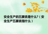 安全生产的五要素是什么?（安全生产五要素指什么）
