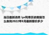 当日最新消息 lpr利率历史数据怎么查询2022年8月最新报价多少