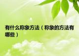 有什么称象方法（称象的方法有哪些）