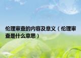 伦理审查的内容及意义（伦理审查是什么意思）
