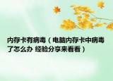 内存卡有病毒（电脑内存卡中病毒了怎么办 经验分享来看看）