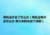耳机没声音了怎么办（耳机没有声音怎么办 教大家解决这个问题）