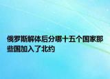 俄罗斯解体后分哪十五个国家那些国加入了北约