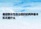 基层群众性自治组织的两种基本形式是什么