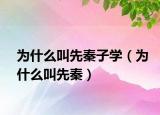 为什么叫先秦子学（为什么叫先秦）