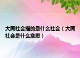 大同社会指的是什么社会（大同社会是什么意思）