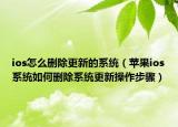 ios怎么删除更新的系统（苹果ios系统如何删除系统更新操作步骤）