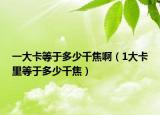 一大卡等于多少千焦啊（1大卡里等于多少千焦）