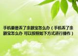 手机要是丢了余额宝怎么办（手机丢了余额宝怎么办 可以按照如下方式进行操作）