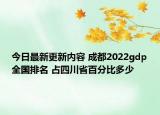 今日最新更新内容 成都2022gdp全国排名 占四川省百分比多少