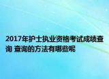 2017年护士执业资格考试成绩查询 查询的方法有哪些呢