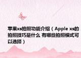 苹果xs拍照功能介绍（Apple xs的拍照技巧是什么 有哪些拍照模式可以选择）