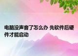 电脑没声音了怎么办 先软件后硬件才能启动