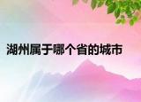 湖州属于哪个省的城市