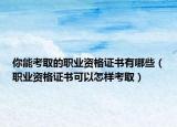 你能考取的职业资格证书有哪些（职业资格证书可以怎样考取）
