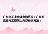 广东电工上岗证查询系统（广东省高级电工证网上免费查询方法）