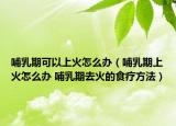 哺乳期可以上火怎么办（哺乳期上火怎么办 哺乳期去火的食疗方法）
