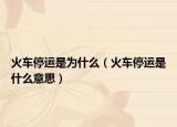 火车停运是为什么（火车停运是什么意思）