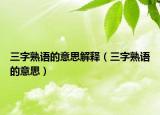 三字熟语的意思解释（三字熟语的意思）