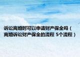 诉讼离婚时可以申请财产保全吗（离婚诉讼财产保全的流程 5个流程）