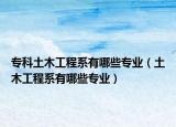 专科土木工程系有哪些专业（土木工程系有哪些专业）