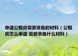 申请公租房需要准备的材料（公租房怎么申请 需要准备什么材料）