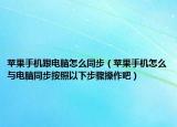 苹果手机跟电脑怎么同步（苹果手机怎么与电脑同步按照以下步骤操作吧）