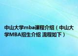 中山大学mba课程介绍（中山大学MBA招生介绍 流程如下）