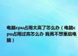 电脑cpu占用太高了怎么办（电脑cpu占用过高怎么办 我真不想重启电脑）