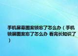 手机屏幕图案锁忘了怎么办（手机锁屏图案忘了怎么办 看完长知识了）