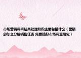 市场营销调研结果处理阶段主要包括什么（营销部怎么分解销售任务 先要搞好市场调查研究）