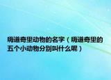 嗨道奇里动物的名字（嗨道奇里的五个小动物分别叫什么呢）