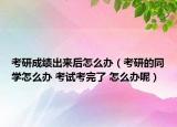 考研成绩出来后怎么办（考研的同学怎么办 考试考完了 怎么办呢）