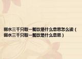 弱水三千只取一瓢饮是什么意思怎么读（弱水三千只取一瓢饮是什么意思）