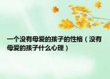 一个没有母爱的孩子的性格（没有母爱的孩子什么心理）