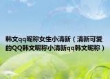 韩文qq昵称女生小清新（清新可爱的QQ韩文呢称小清新qq韩文昵称）