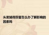 头发掉得厉害怎么办了解影响的因素吗