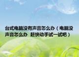 台式电脑没有声音怎么办（电脑没声音怎么办  赶快动手试一试吧）