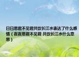 日日思君不见君共饮长江水表达了什么感情（夜夜思君不见君 共饮长江水什么意思）