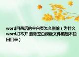 word目录后的空白页怎么删除（为什么word打不开 删除空白模板文件编辑本段回目录）