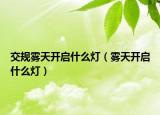 交规雾天开启什么灯（雾天开启什么灯）
