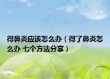 得鼻炎应该怎么办（得了鼻炎怎么办 七个方法分享）