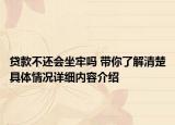 贷款不还会坐牢吗 带你了解清楚具体情况详细内容介绍
