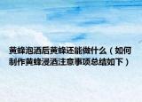 黄蜂泡酒后黄蜂还能做什么（如何制作黄蜂浸酒注意事项总结如下）
